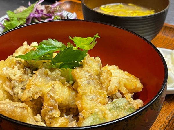 秋の舞茸天丼定食