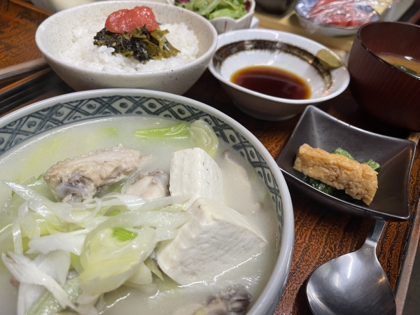 鶏白湯博多風水炊き定食〜高菜明太子ごはん〜