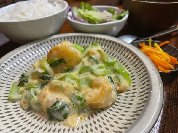 海老のマヨネーズ炒め定食