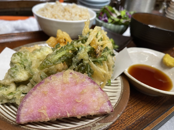 春野菜天と鶏天の盛り合わせ定食