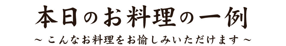 本日のお料理の一例