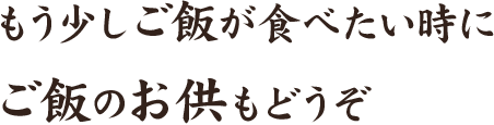 もう少しご飯が食べたい時にご飯のお供もどうぞ